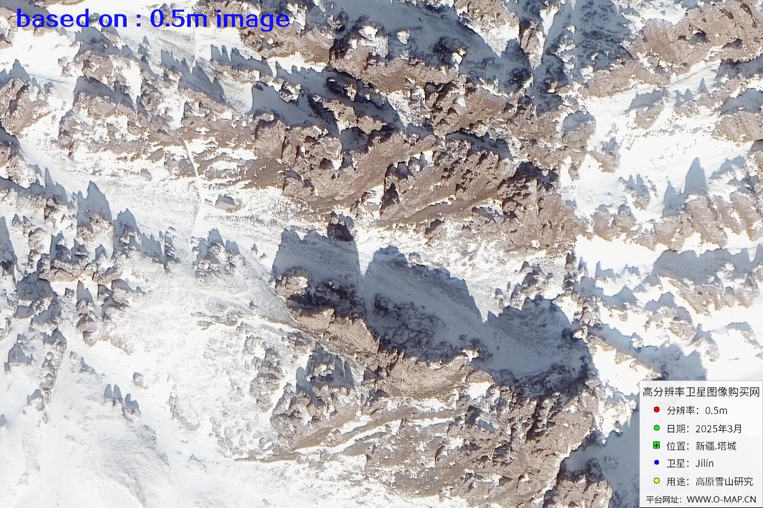新疆塔城雪山2025年0.5米吉林一号卫星图像