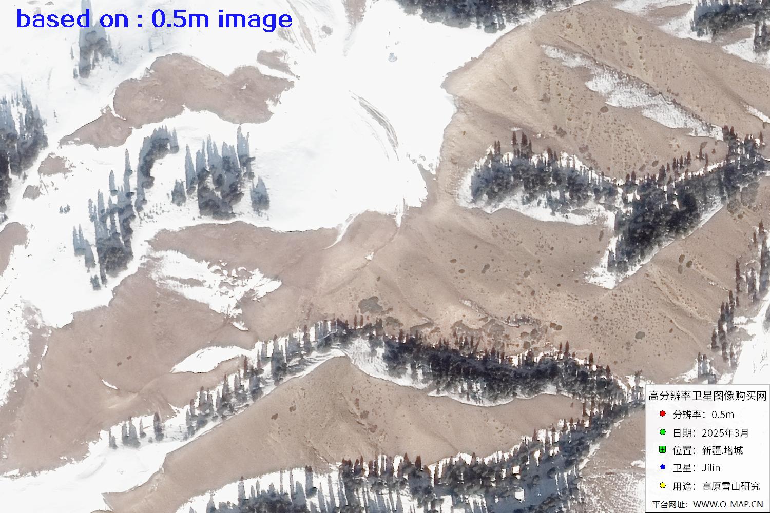 新疆塔城雪山2025年0.5米吉林一号卫星图像
