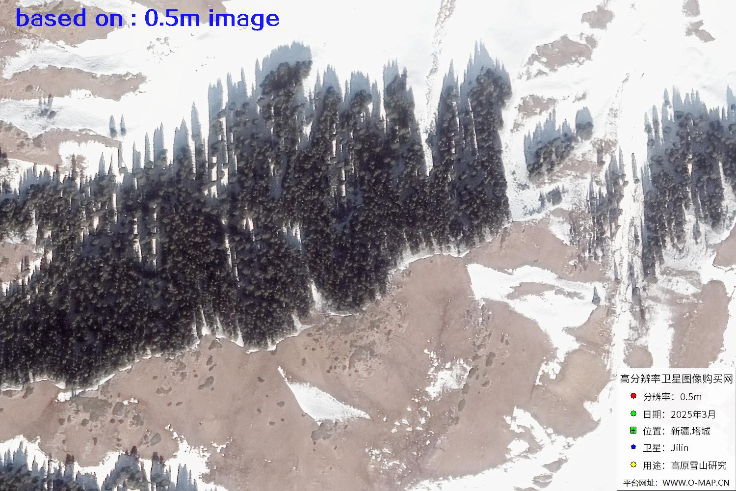 新疆塔城雪山2025年0.5米吉林一号卫星图像