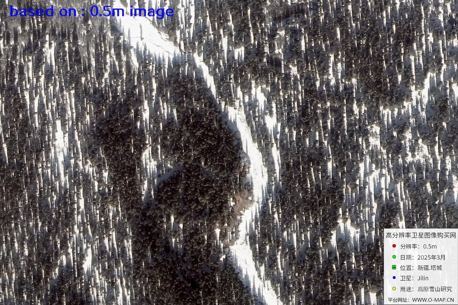新疆塔城雪山2025年0.5米吉林一号卫星图像