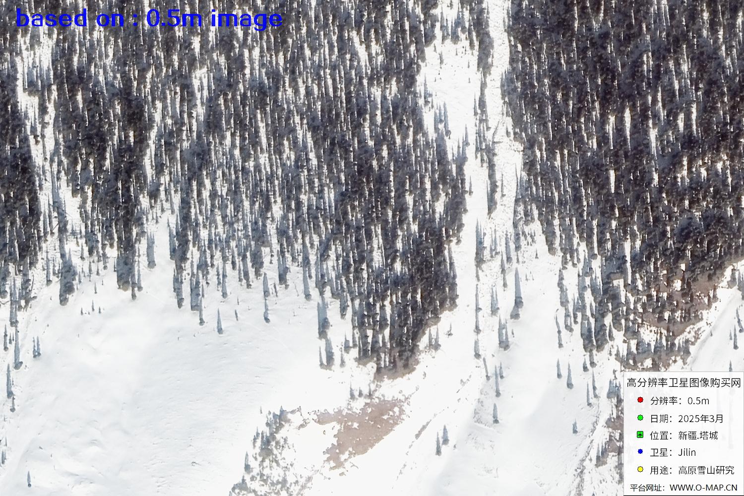 新疆塔城雪山2025年0.5米吉林一号卫星图像