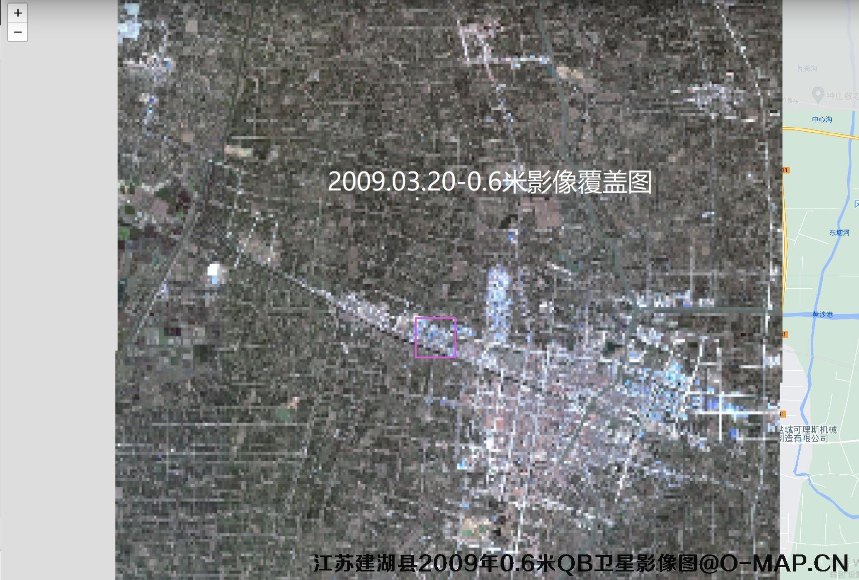 江苏建湖县【2009年0.6米QucikBird-2010年0.5米WorldView2】卫星影像图片