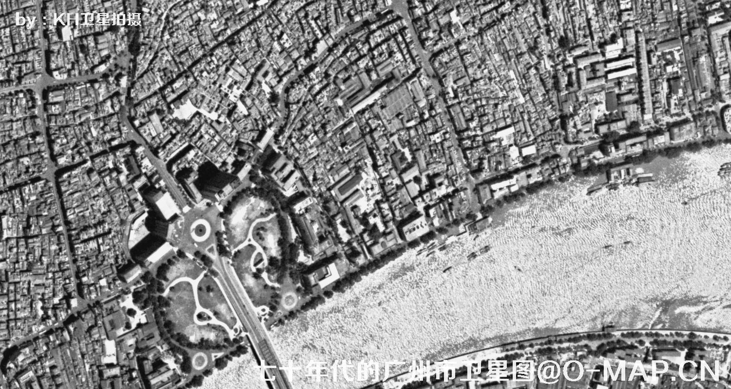 广东省广州市七十年代锁眼卫星高清历史图像