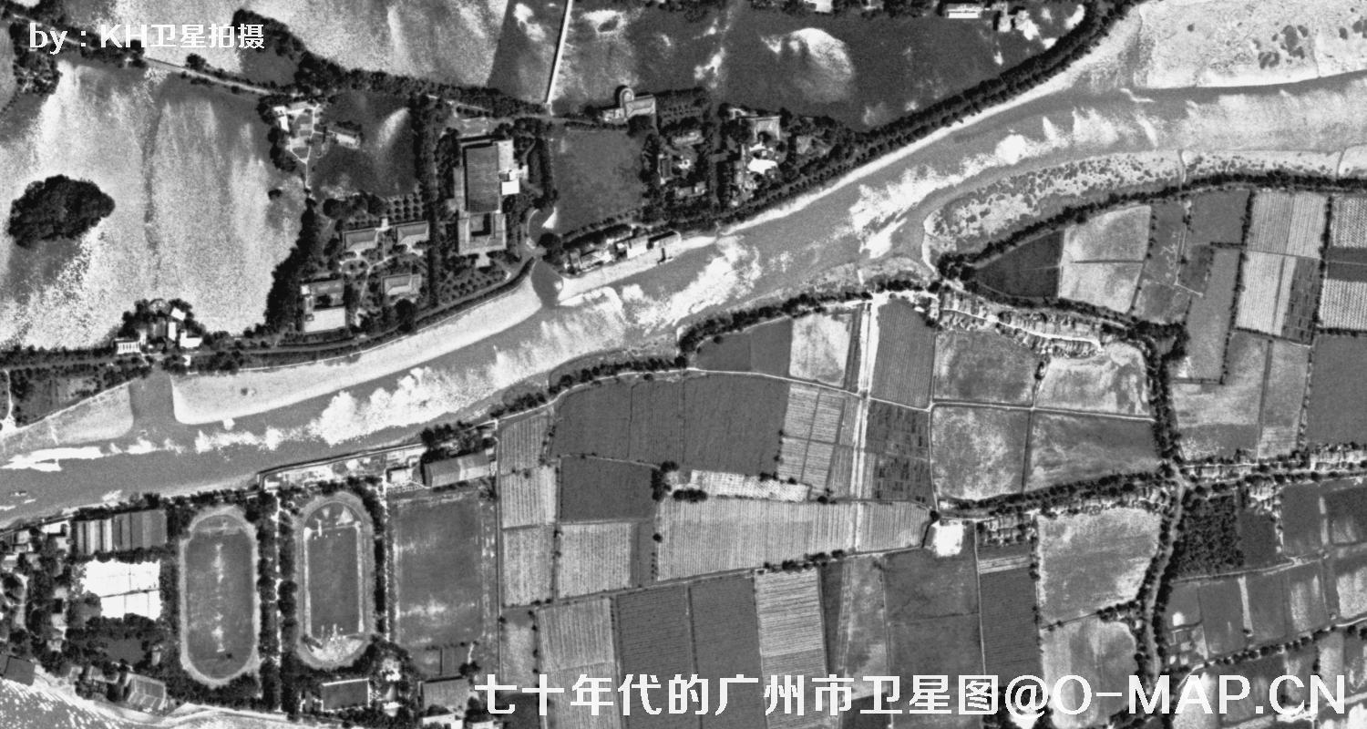 广东省广州市七十年代锁眼卫星高清历史图像