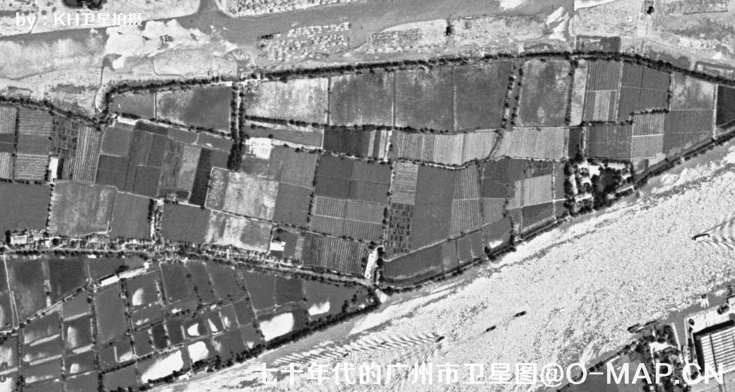 广东省广州市七十年代锁眼卫星高清历史图像