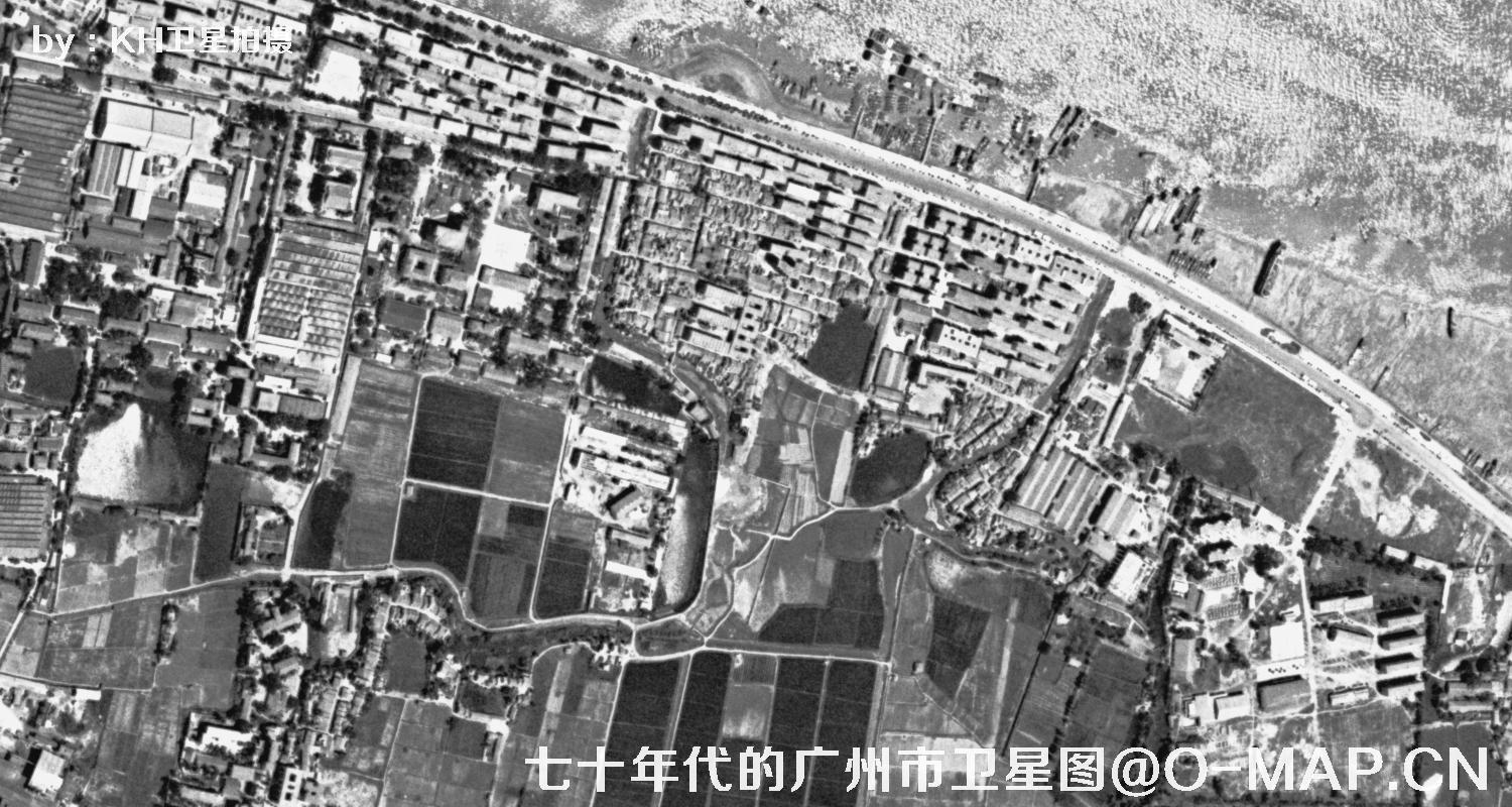广东省广州市七十年代锁眼卫星高清历史图像