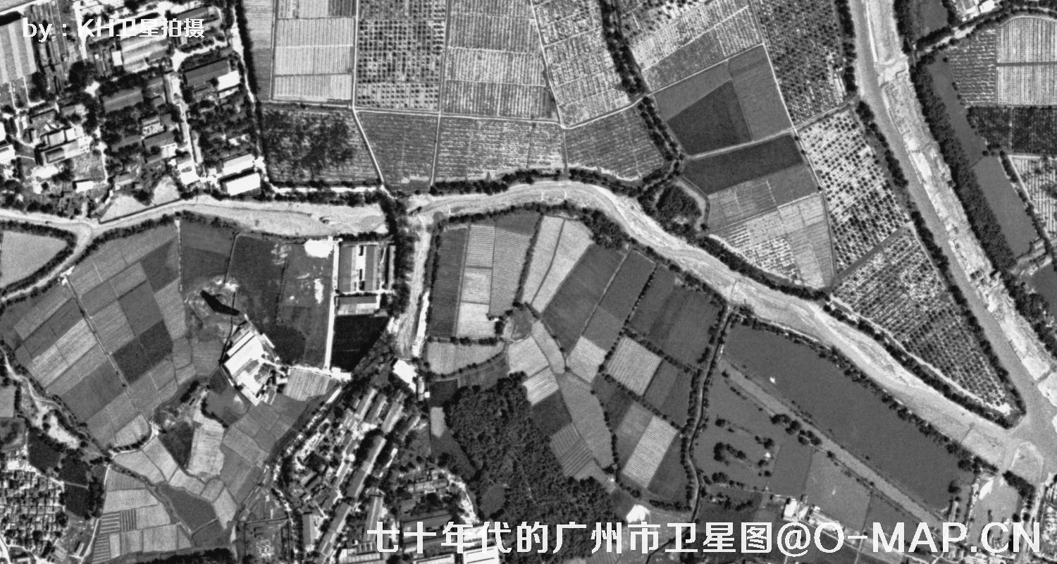 广东省广州市七十年代锁眼卫星高清历史图像