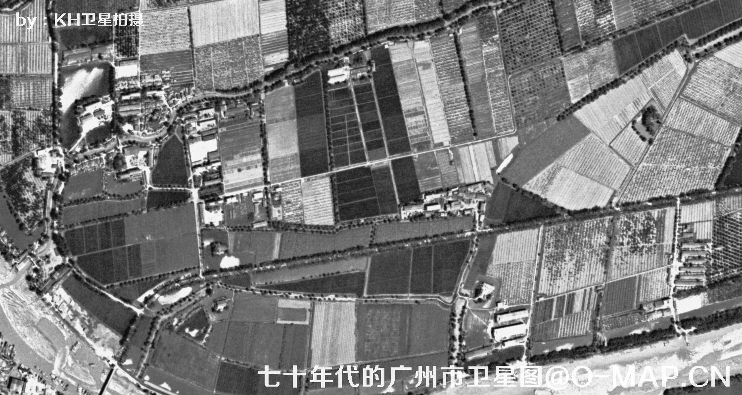 广东省广州市七十年代锁眼卫星高清历史图像
