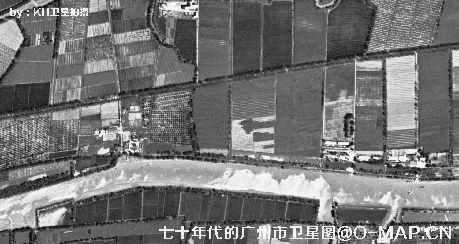 广东省广州市七十年代锁眼卫星高清历史图像