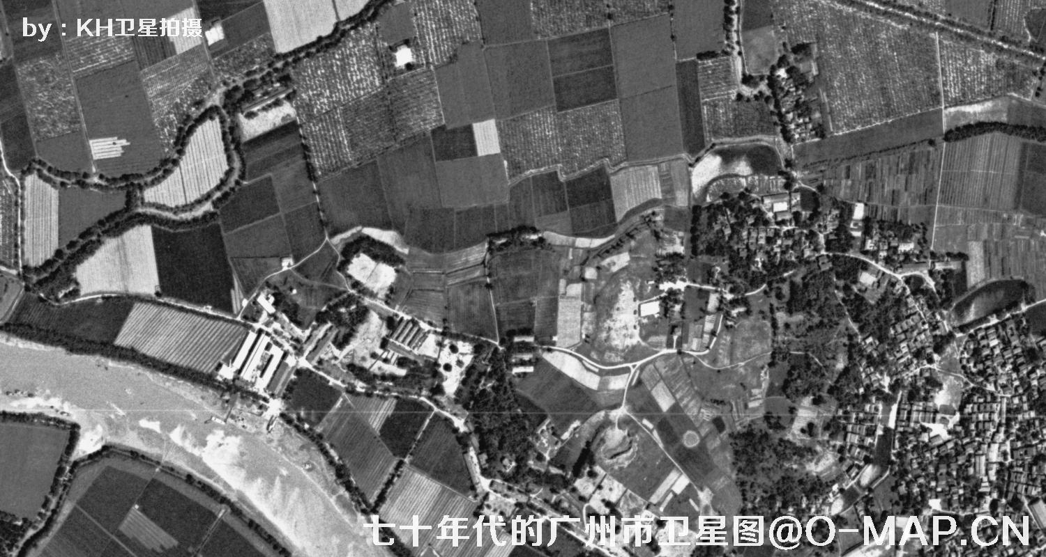广东省广州市七十年代锁眼卫星高清历史图像