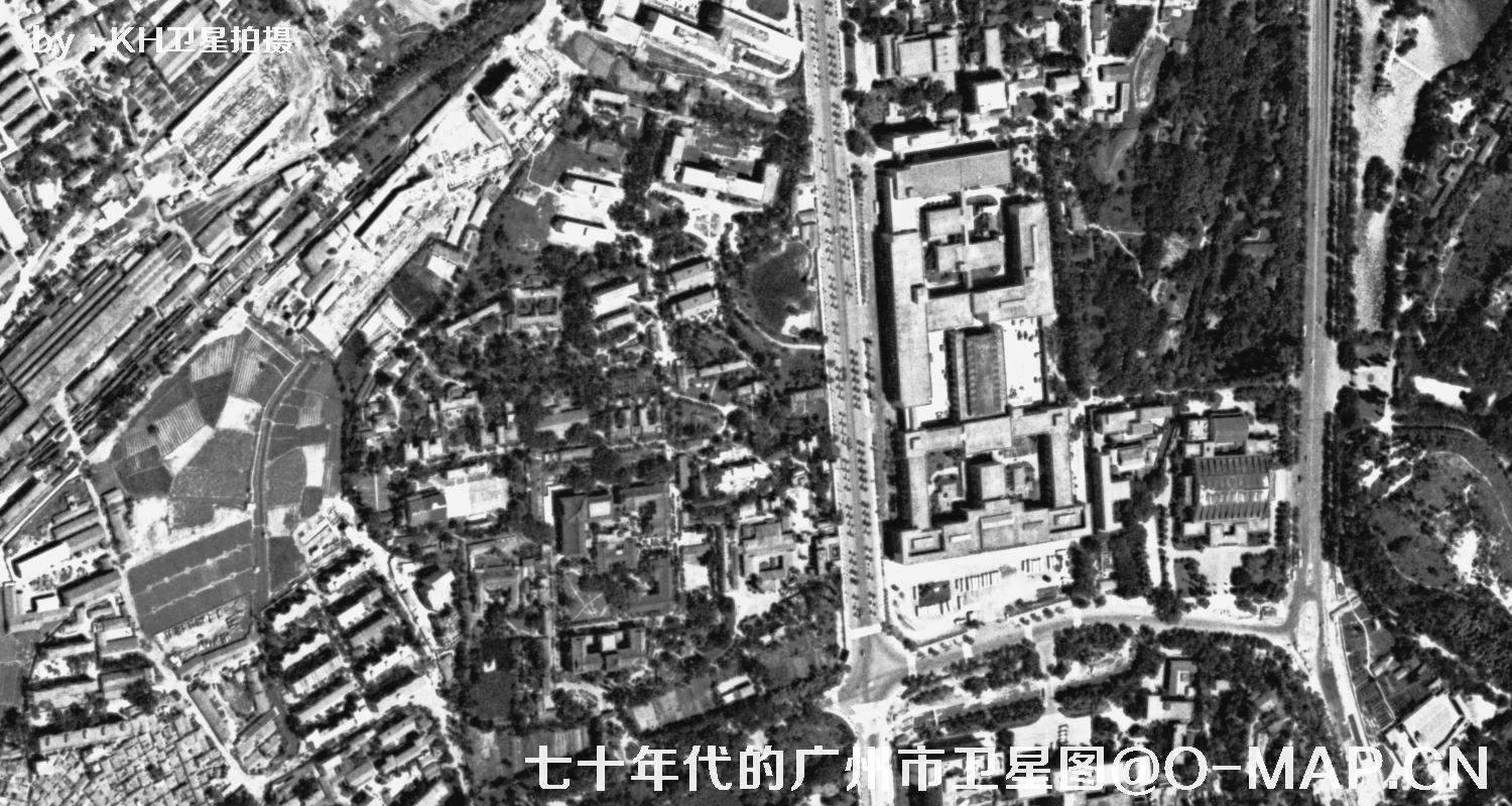 广东省广州市七十年代锁眼卫星高清历史图像