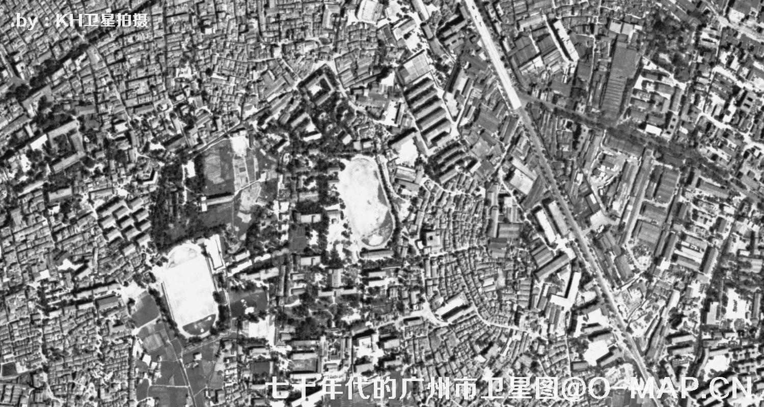 广东省广州市七十年代锁眼卫星高清历史图像