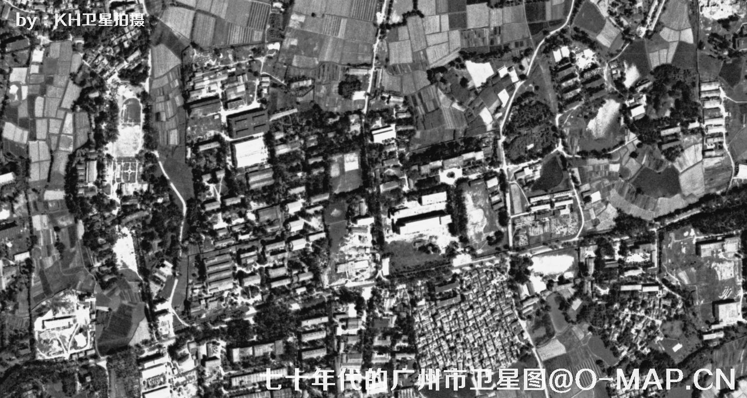 广东省广州市七十年代锁眼卫星高清历史图像
