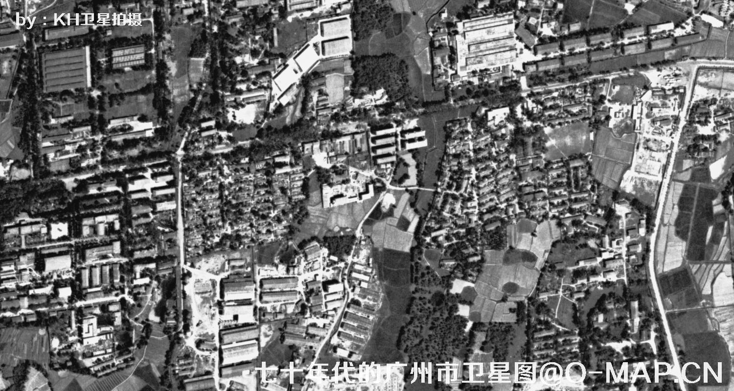 广东省广州市七十年代锁眼卫星高清历史图像