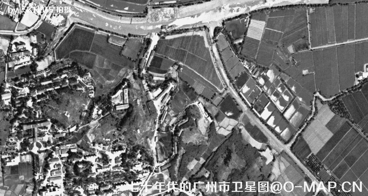 广东省广州市七十年代锁眼卫星高清历史图像