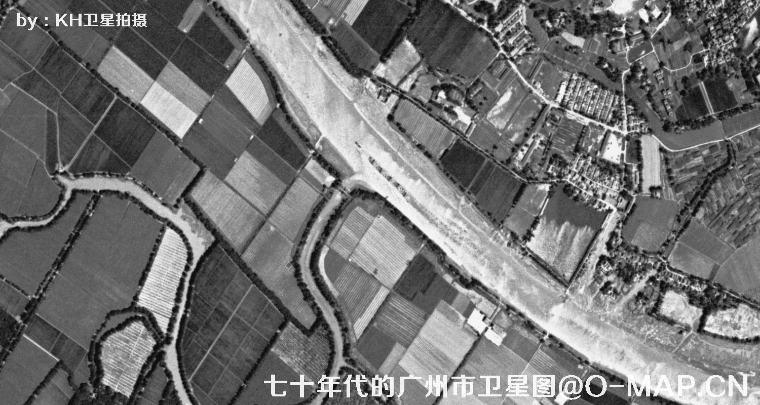 广东省广州市七十年代锁眼卫星高清历史图像