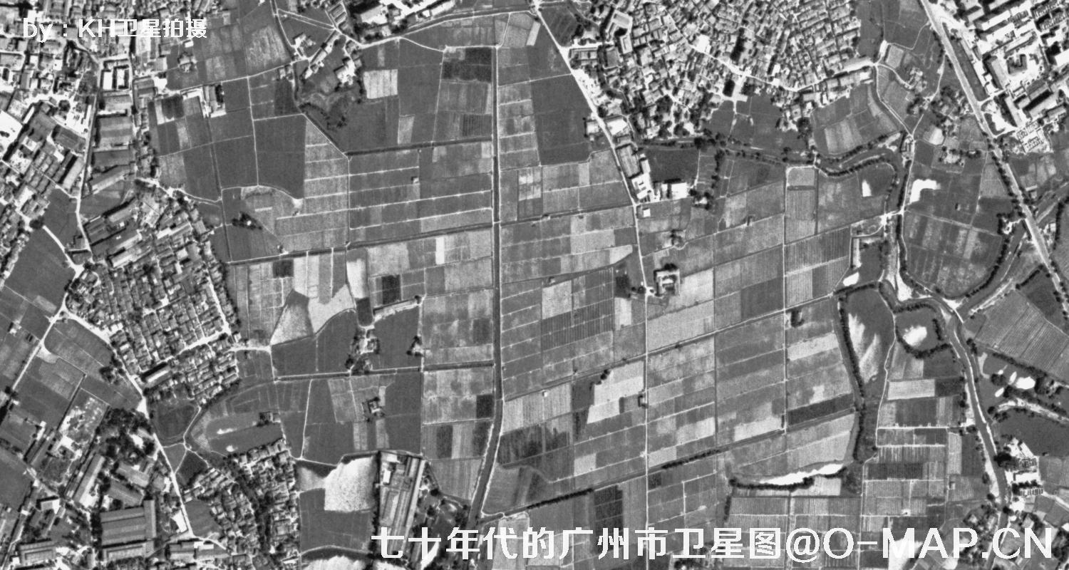 广东省广州市七十年代锁眼卫星高清历史图像