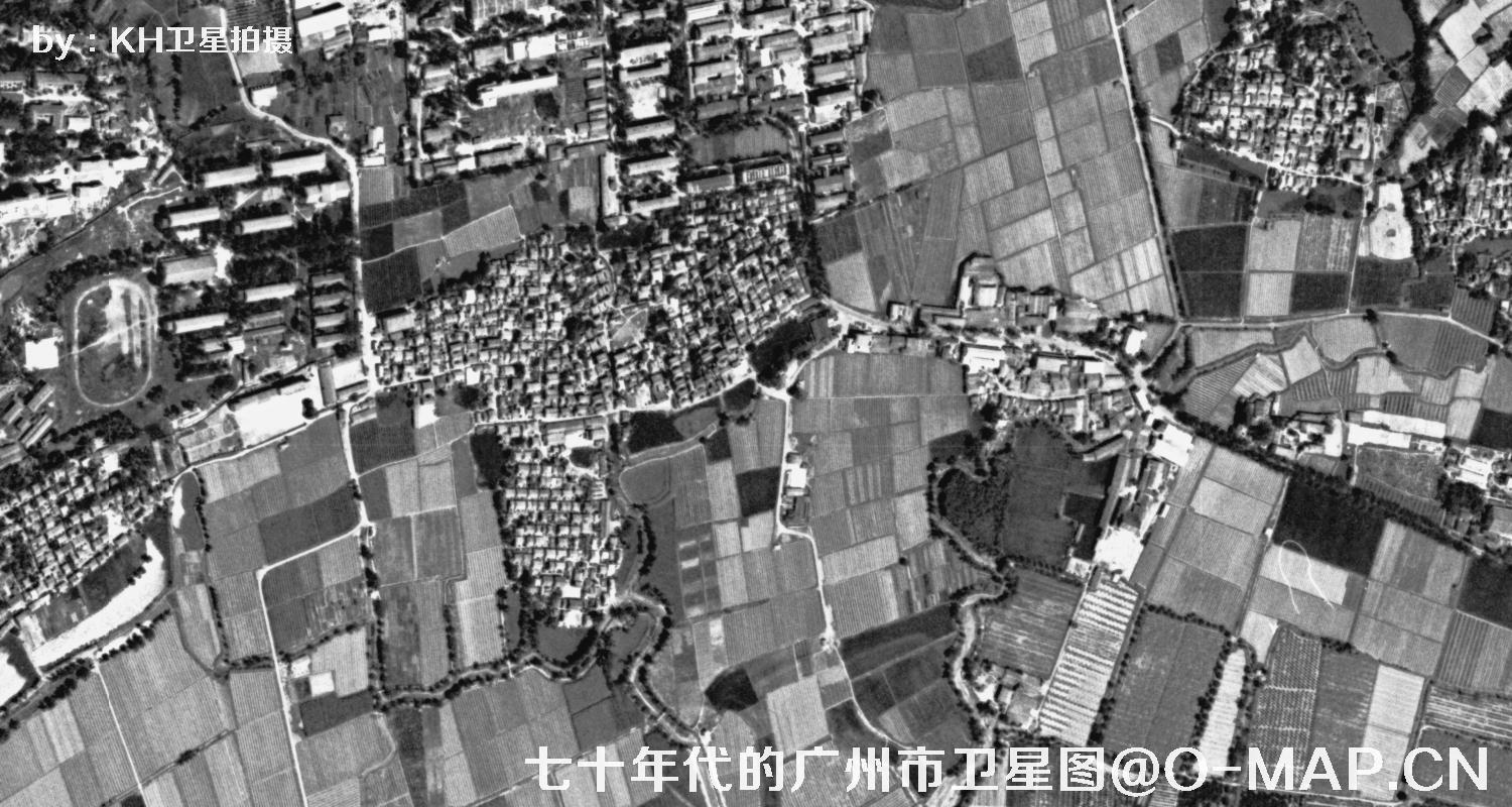 广东省广州市七十年代锁眼卫星高清历史图像