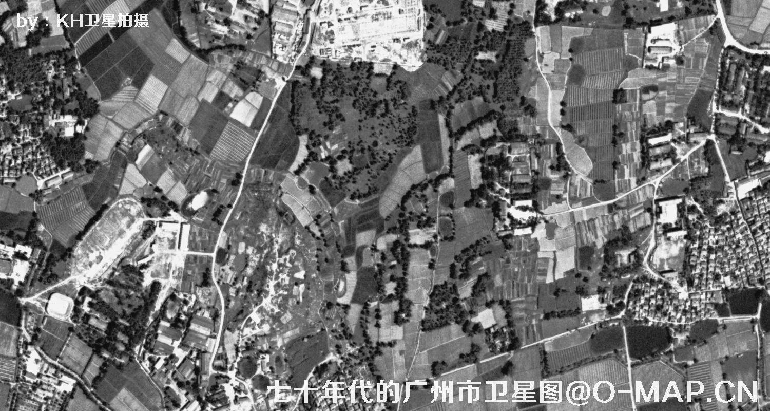 广东省广州市七十年代锁眼卫星高清历史图像