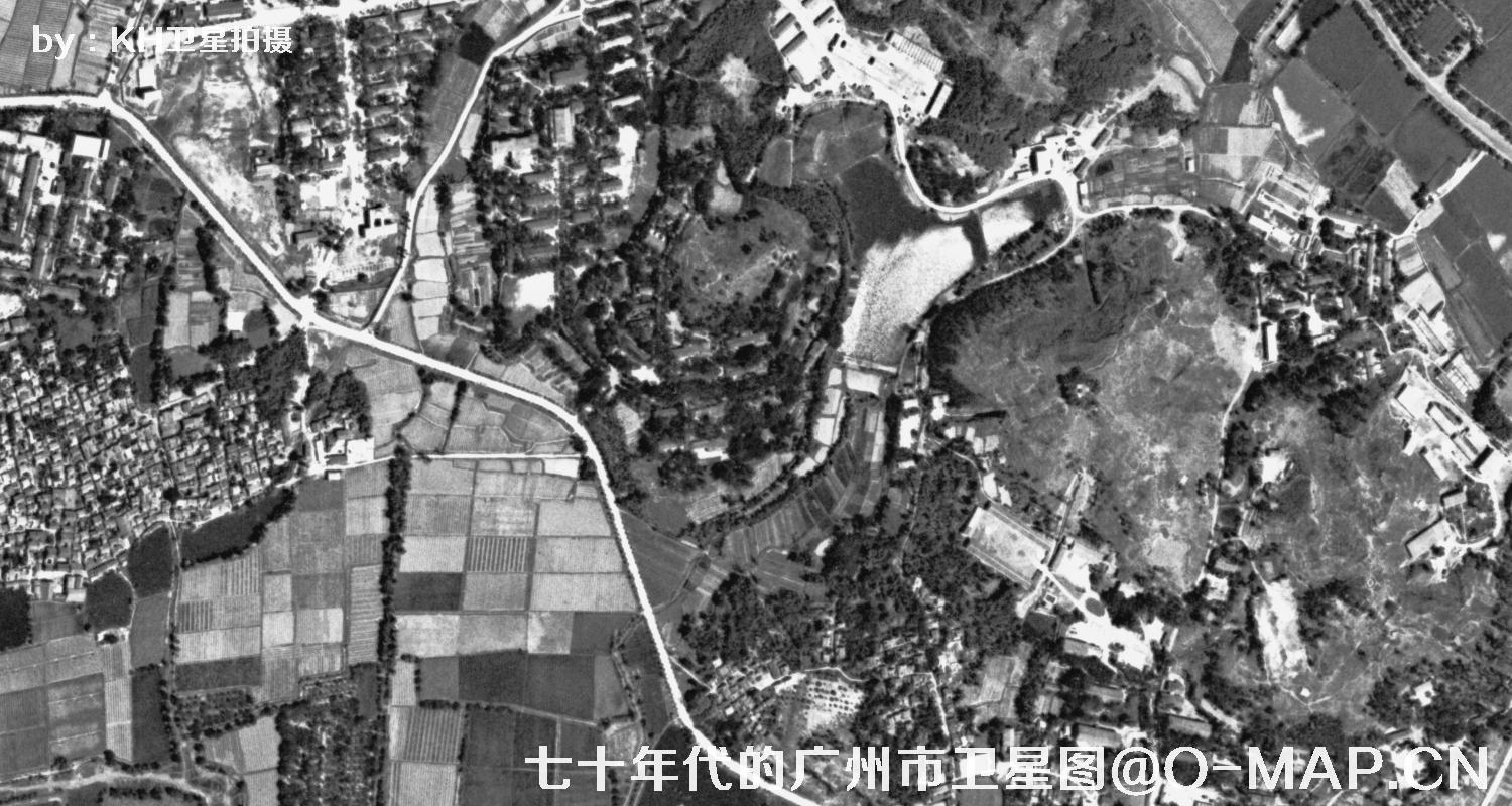 广东省广州市七十年代锁眼卫星高清历史图像