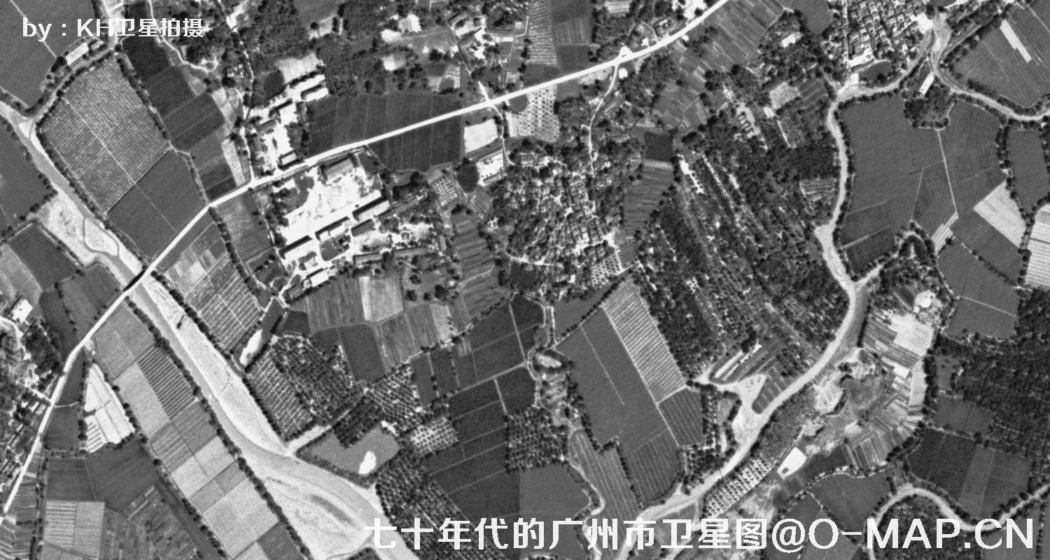 广东省广州市七十年代锁眼卫星高清历史图像