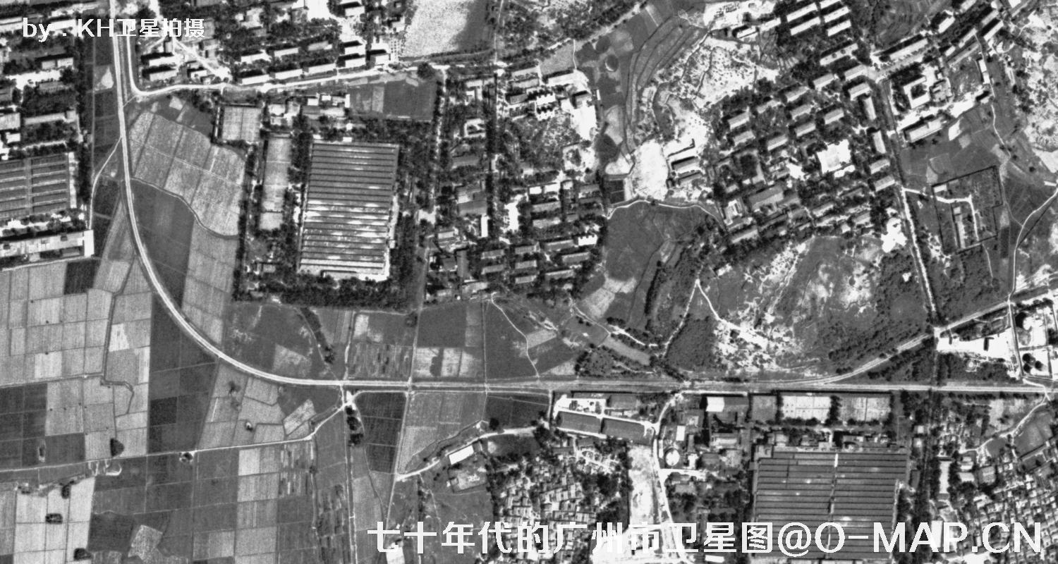 广东省广州市七十年代锁眼卫星高清历史图像