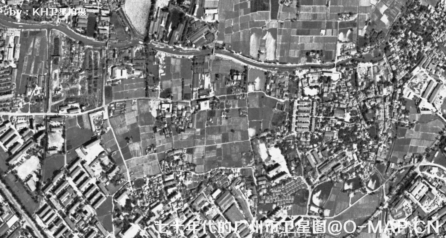 广东省广州市七十年代锁眼卫星高清历史图像