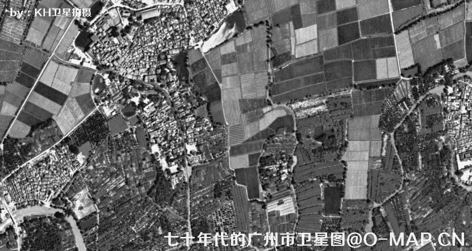 广东省广州市七十年代锁眼卫星高清历史图像