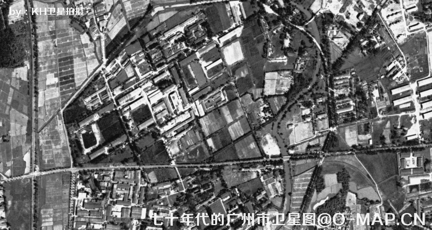 广东省广州市七十年代锁眼卫星高清历史图像