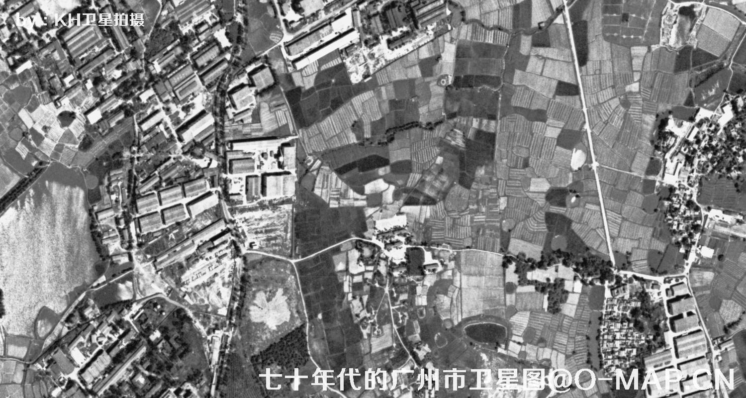 广东省广州市七十年代锁眼卫星高清历史图像