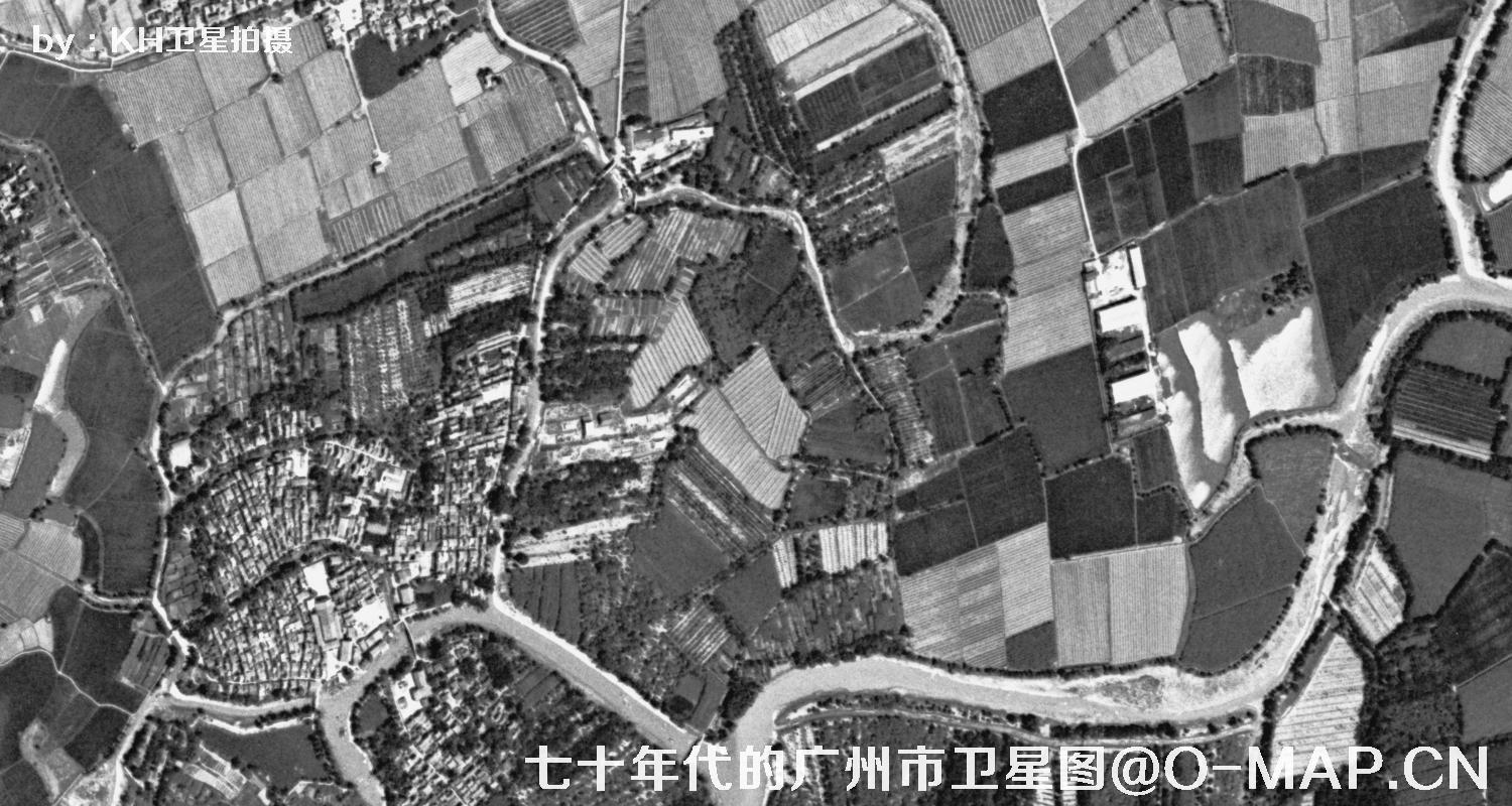 广东省广州市七十年代锁眼卫星高清历史图像