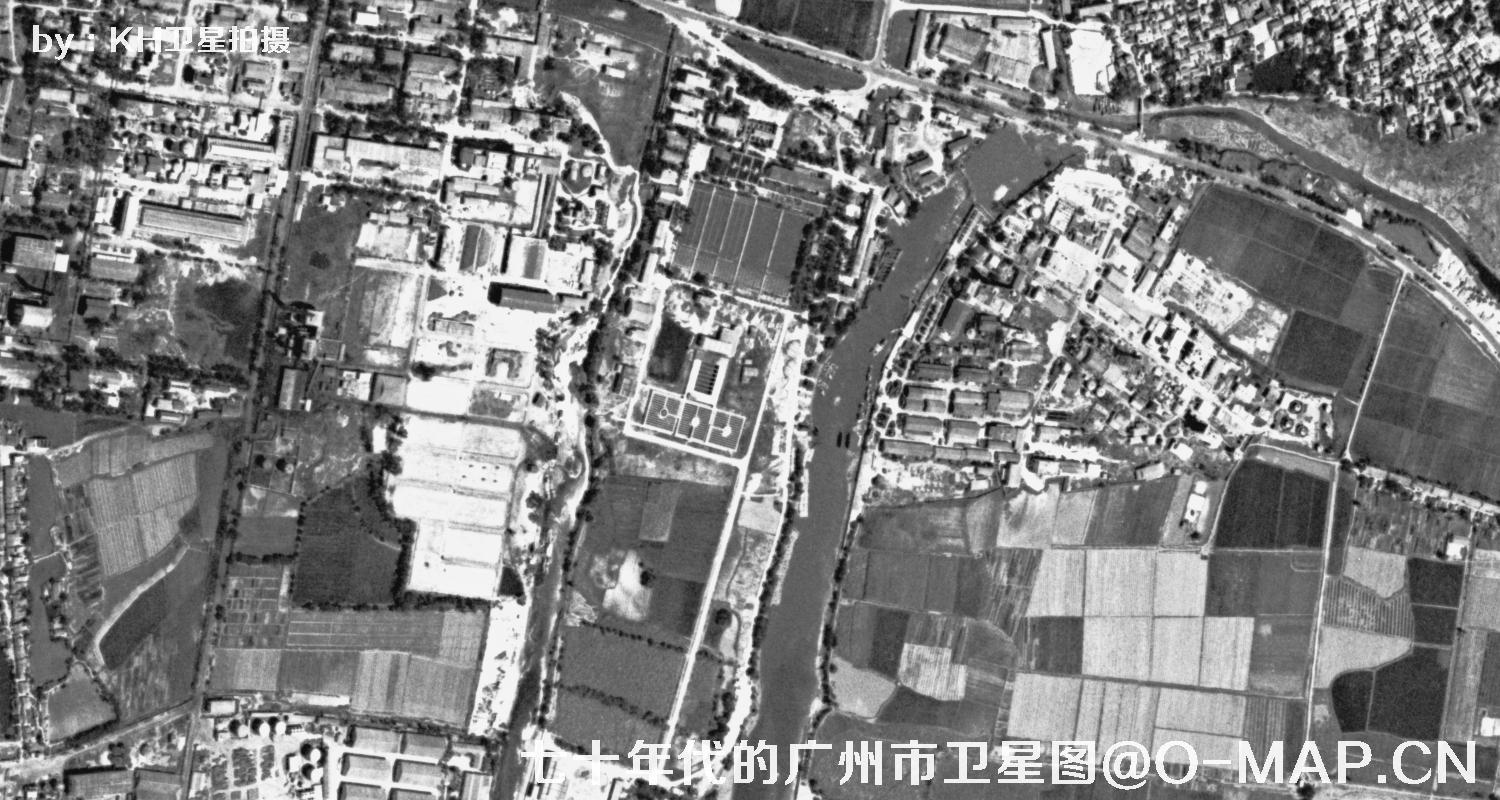 广东省广州市七十年代锁眼卫星高清历史图像