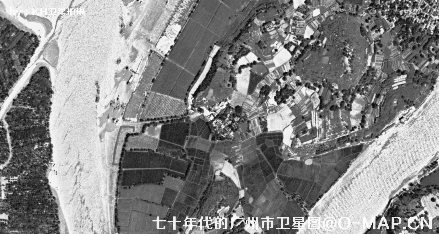 广东省广州市七十年代锁眼卫星高清历史图像