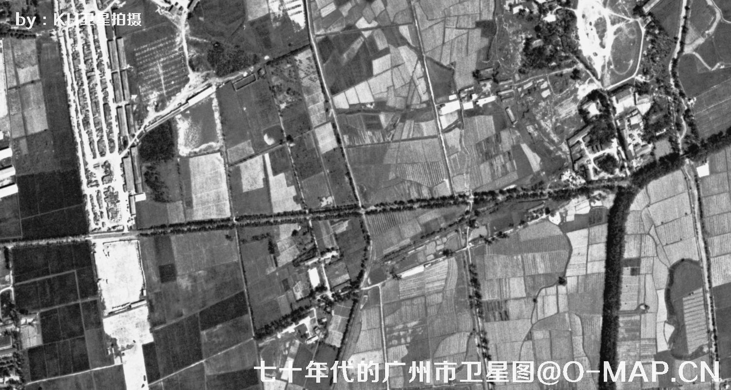 广东省广州市七十年代锁眼卫星高清历史图像