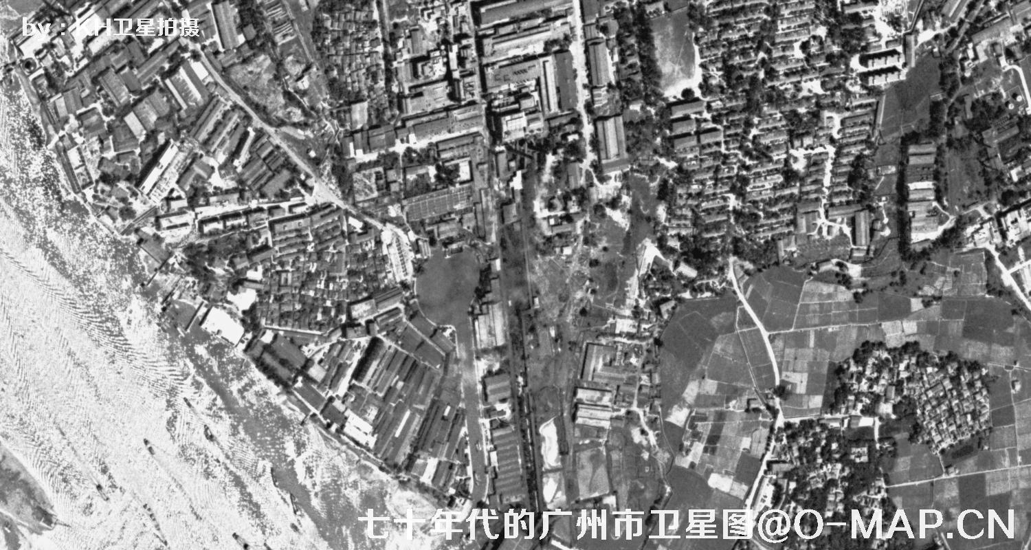 广东省广州市七十年代锁眼卫星高清历史图像