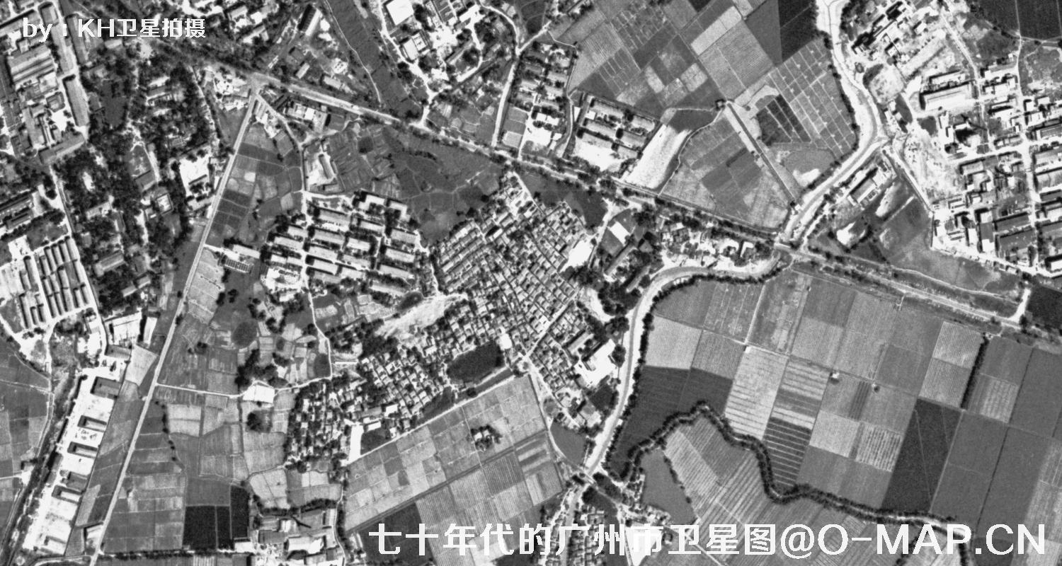 广东省广州市七十年代锁眼卫星高清历史图像