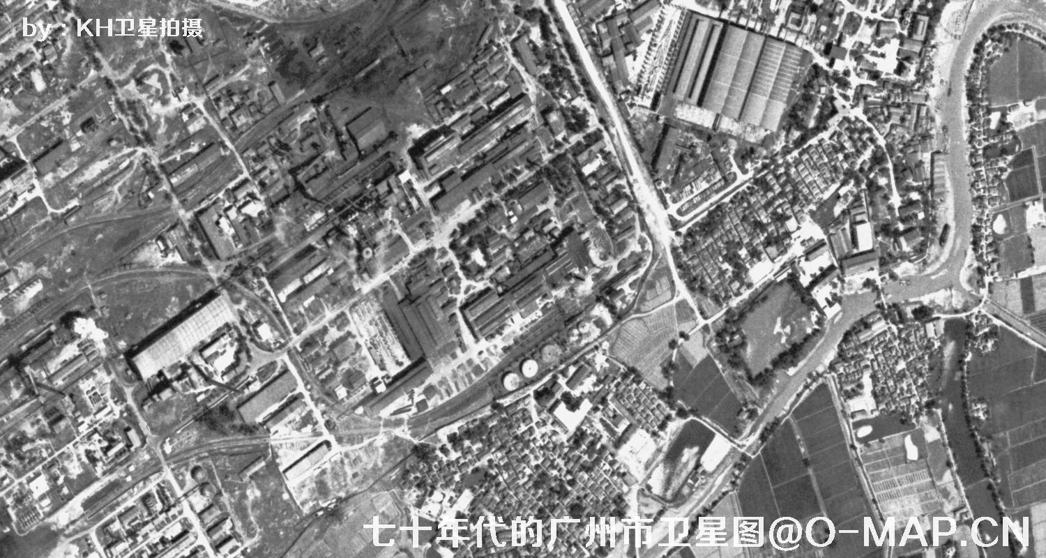 广东省广州市七十年代锁眼卫星高清历史图像