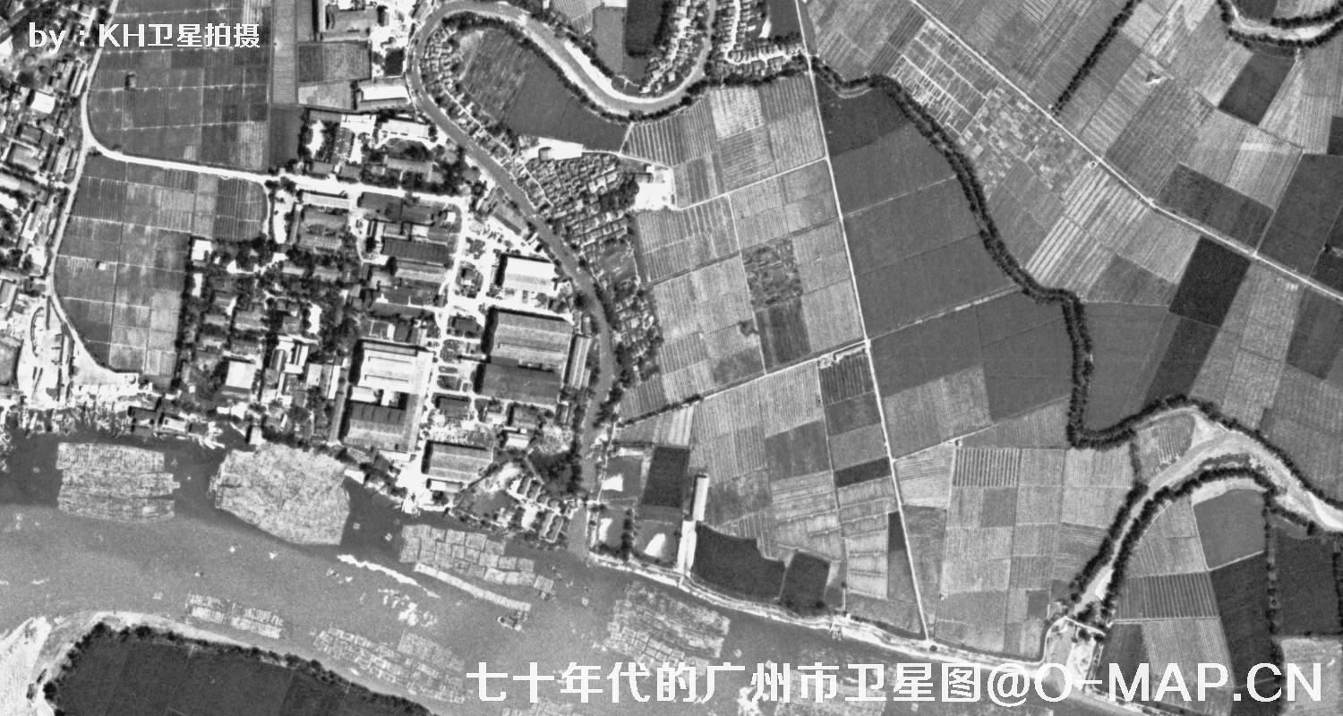 广东省广州市七十年代锁眼卫星高清历史图像