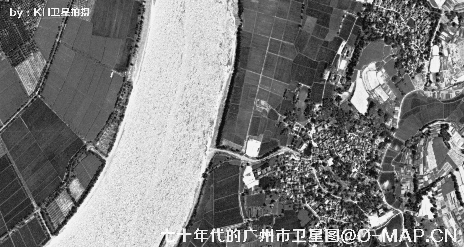 广东省广州市七十年代锁眼卫星高清历史图像