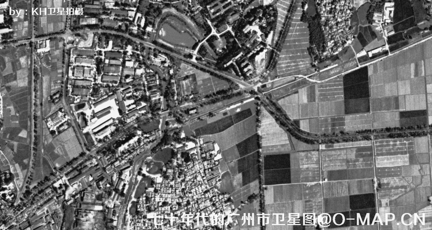 广东省广州市七十年代锁眼卫星高清历史图像
