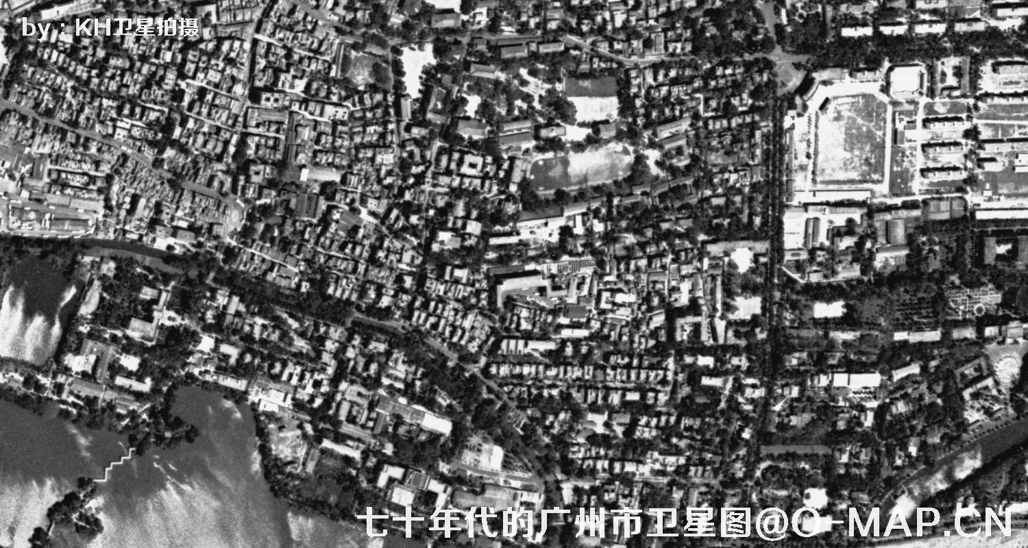 广东省广州市七十年代锁眼卫星高清历史图像