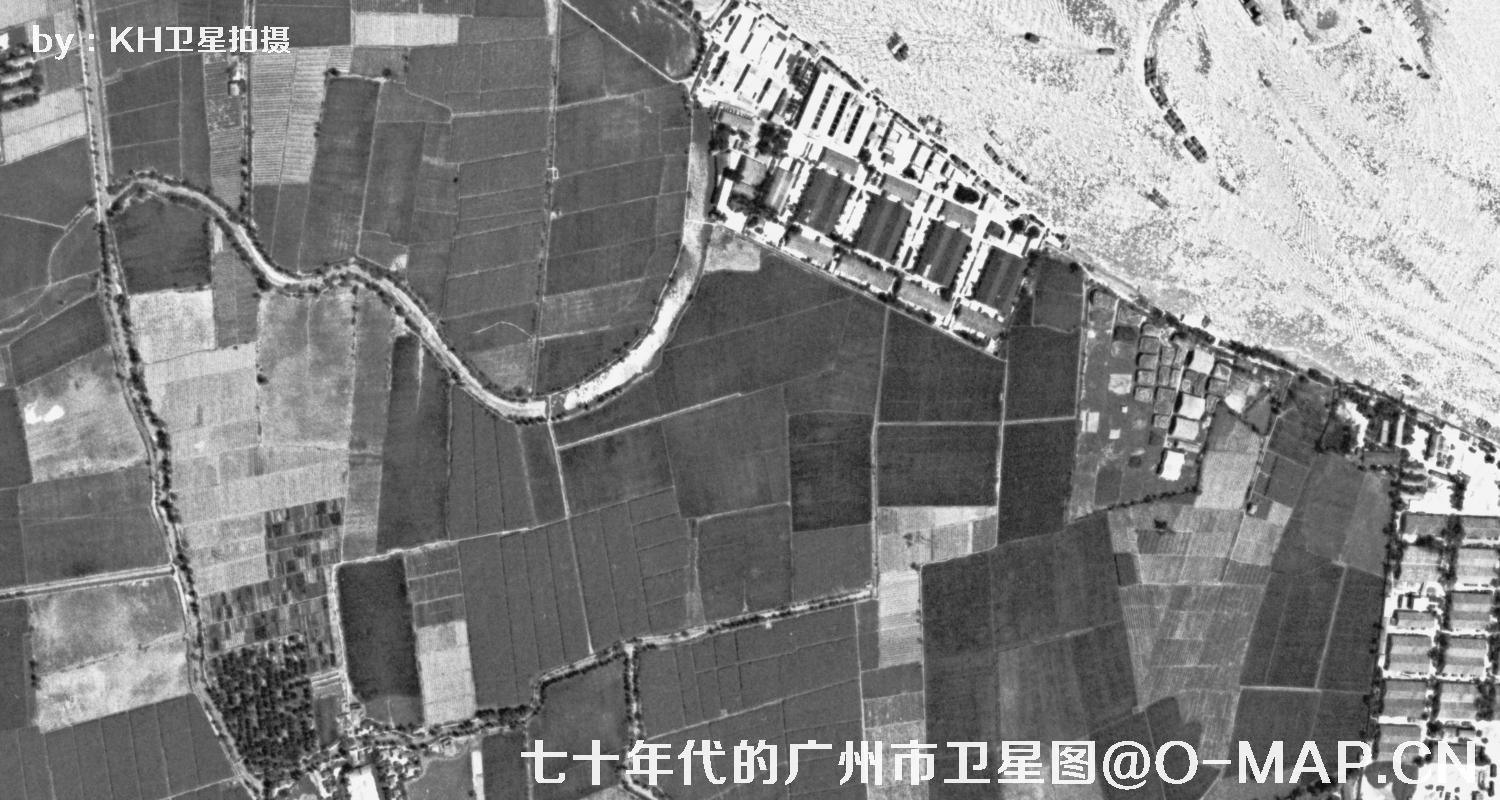 广东省广州市七十年代锁眼卫星高清历史图像