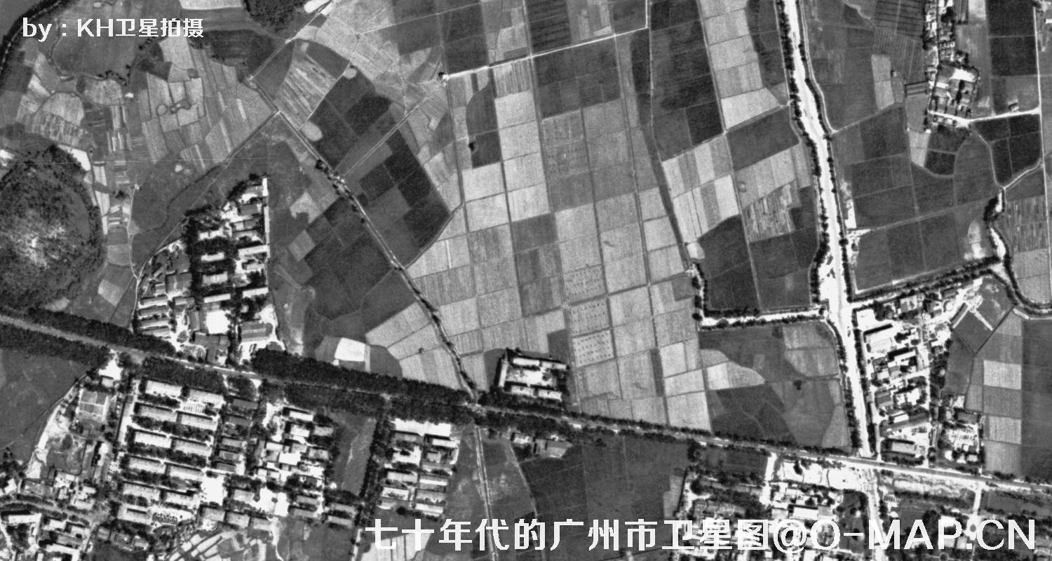 广东省广州市七十年代锁眼卫星高清历史图像