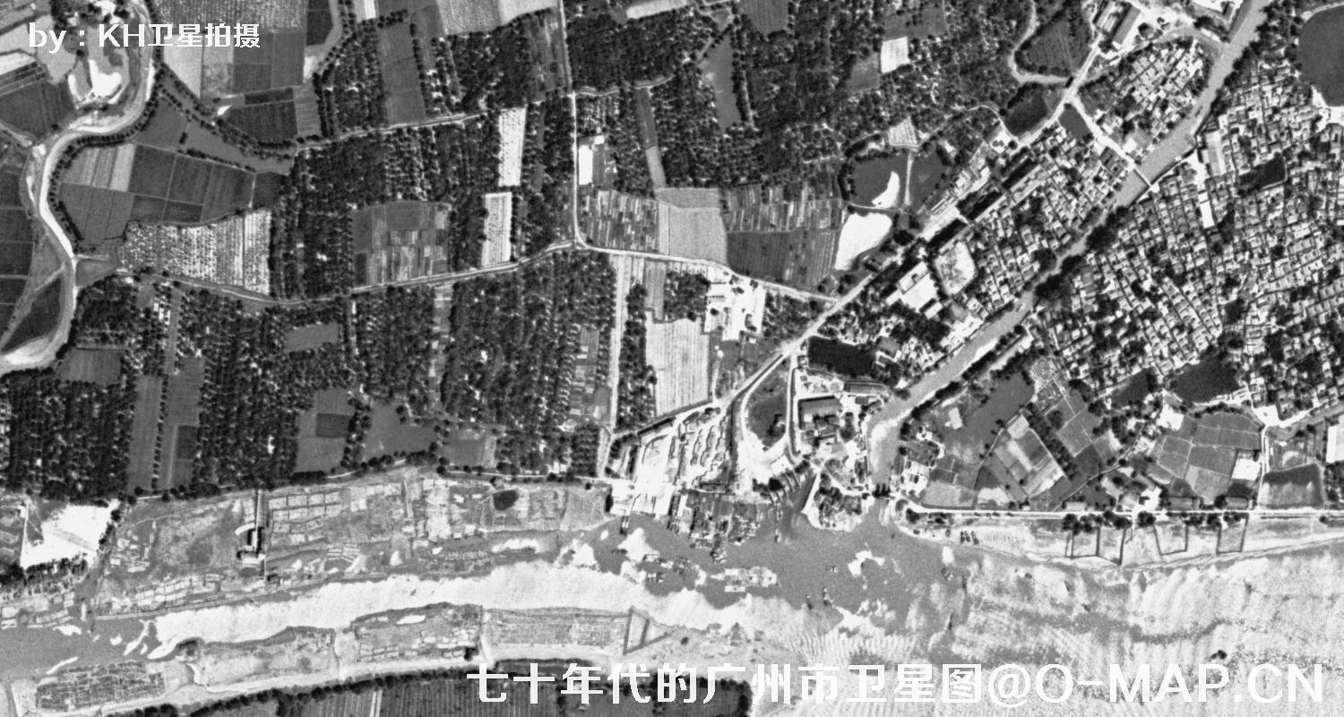 广东省广州市七十年代锁眼卫星高清历史图像