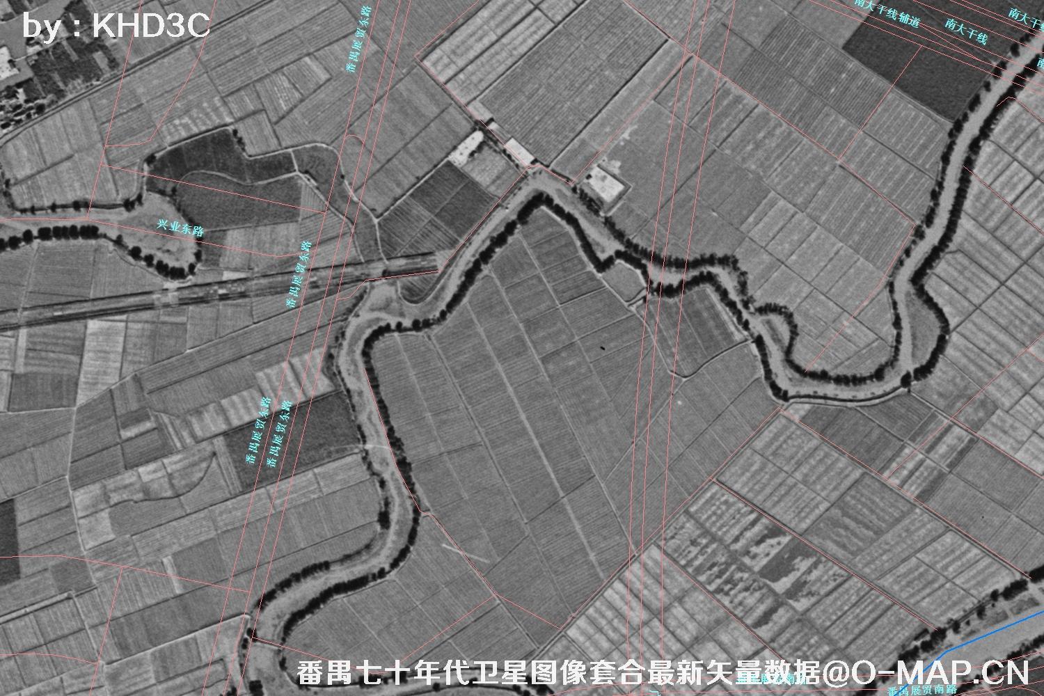 广东省番禺区七十年代历史卫星图像&Keyhole锁眼卫星图像