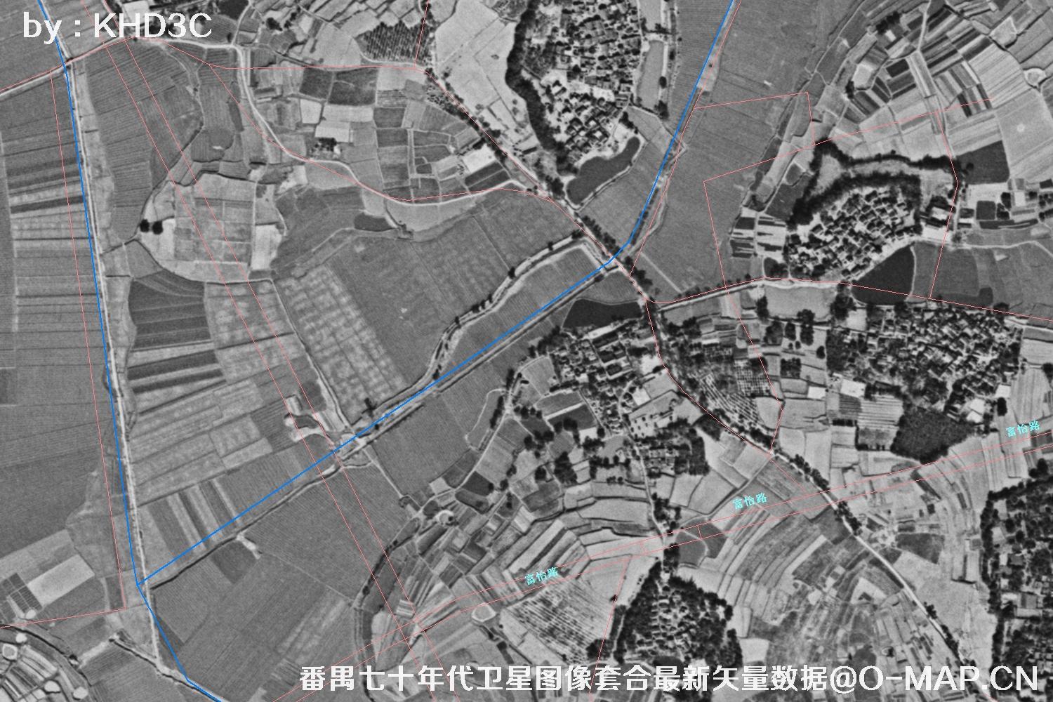 广东省番禺区七十年代历史卫星图像&Keyhole锁眼卫星图像