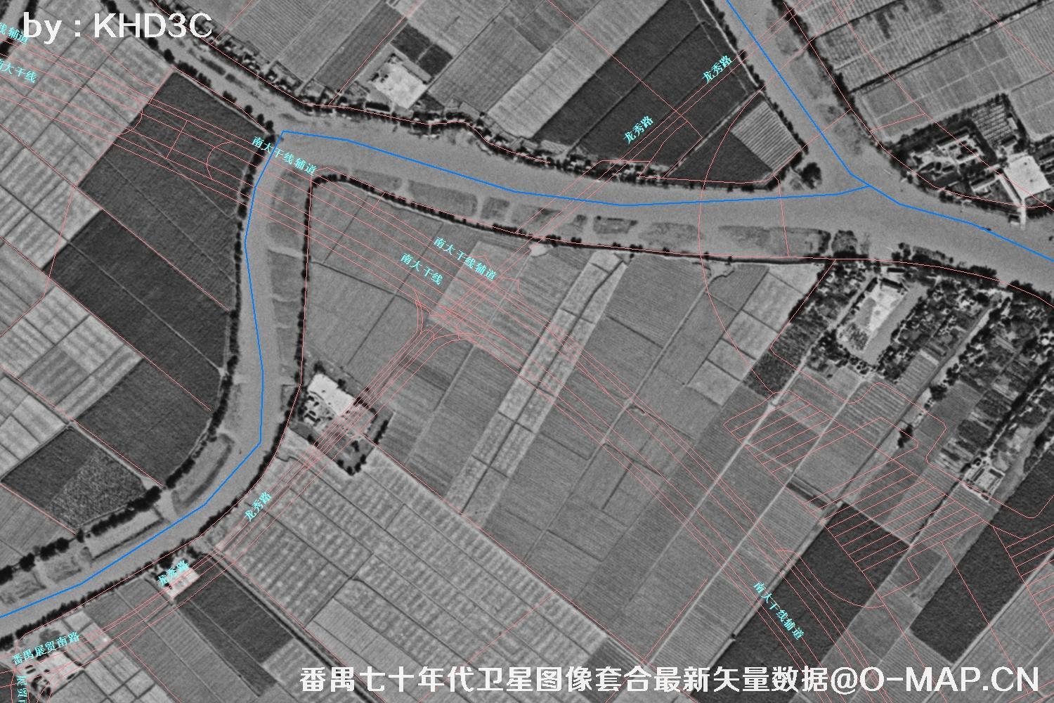 广东省番禺区七十年代历史卫星图像&Keyhole锁眼卫星图像