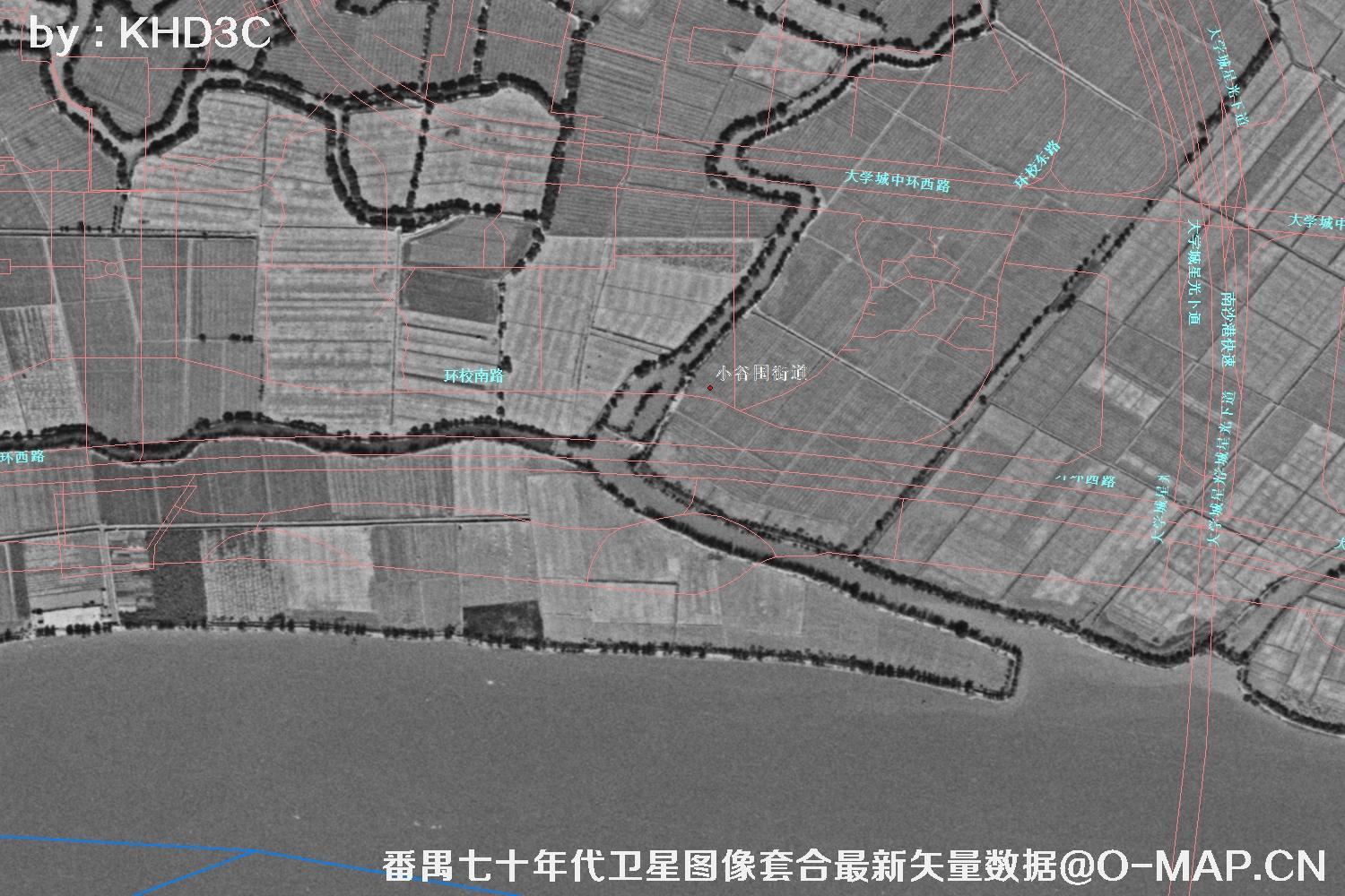 广东省番禺区七十年代历史卫星图像&Keyhole锁眼卫星图像