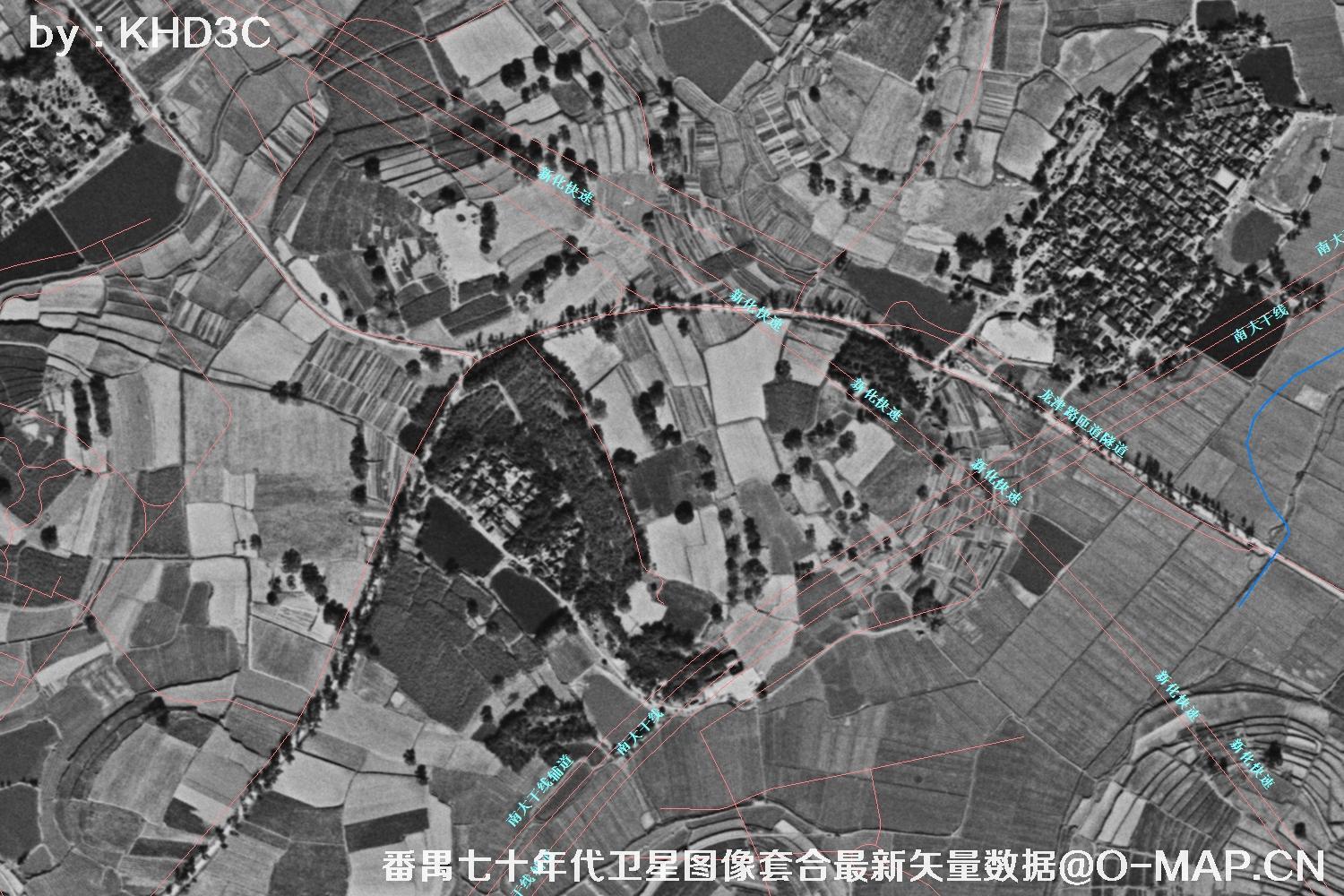 广东省番禺区七十年代历史卫星图像&Keyhole锁眼卫星图像