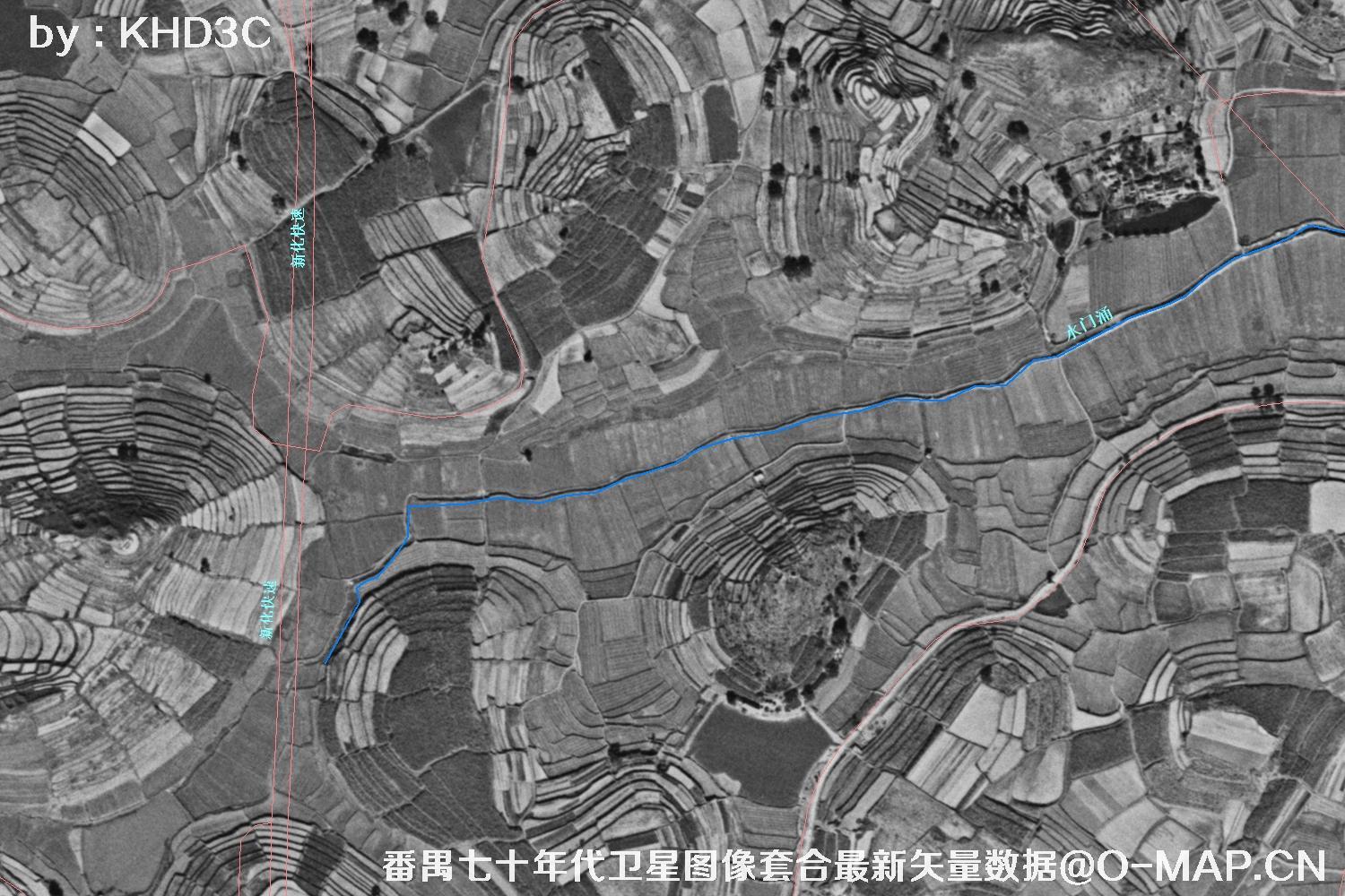 广东省番禺区七十年代历史卫星图像&Keyhole锁眼卫星图像